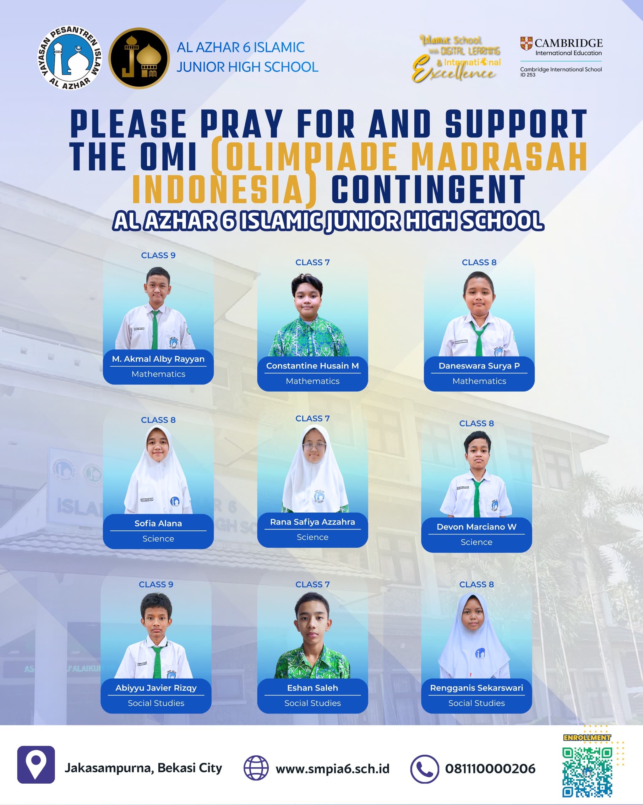 Al-Azhar 6 Islamic Junior High School Represents Indonesia at OMI 2026
