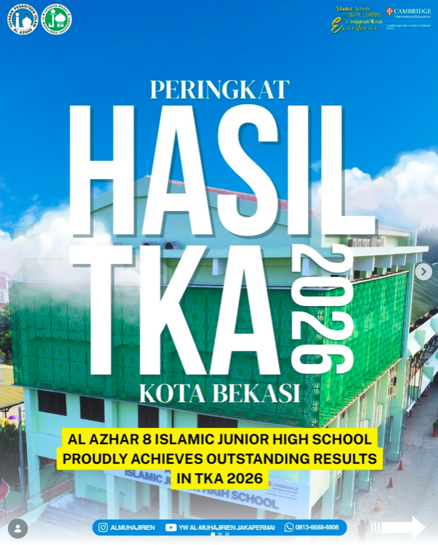 Al Azhar 8 Islamic Junior High School Bekasi Becomes the Only School to Achieve First Place in Two Subjects of the 2026 Bekasi Academic Competency Test (TKA)
