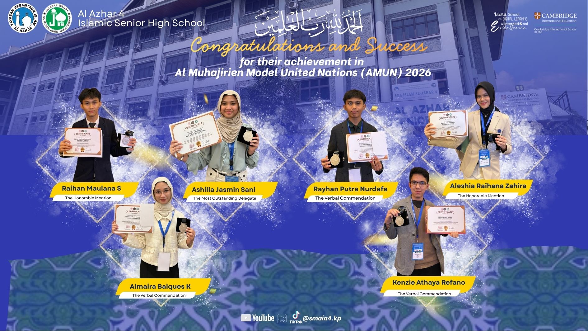 Al Azhar 4 Islamic Senior High School Students Achieve Outstanding Success at AMUN 2026