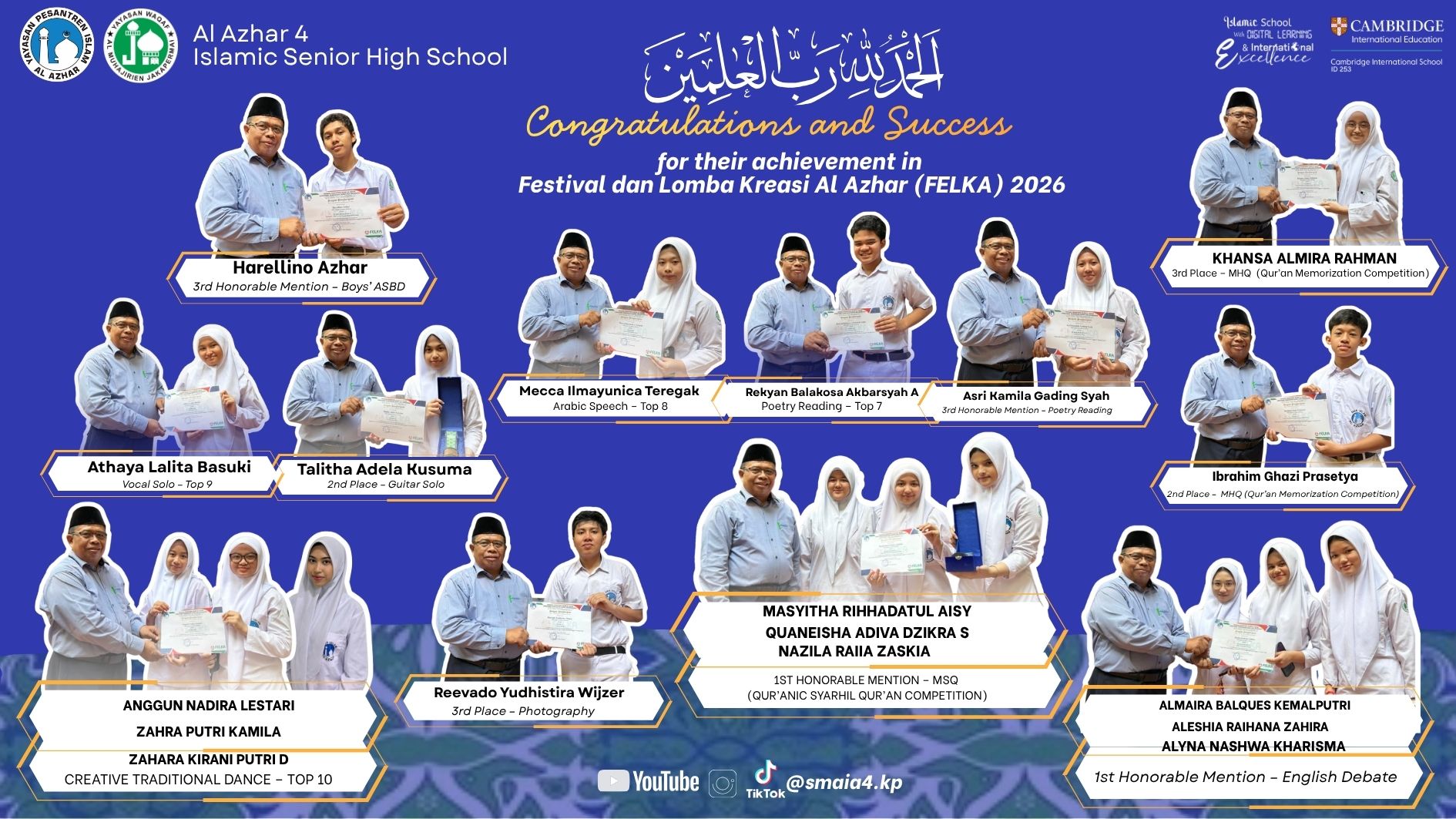 Outstanding Achievements of SMA Islam Al Azhar 4 Bekasi Students at FELKA 2026