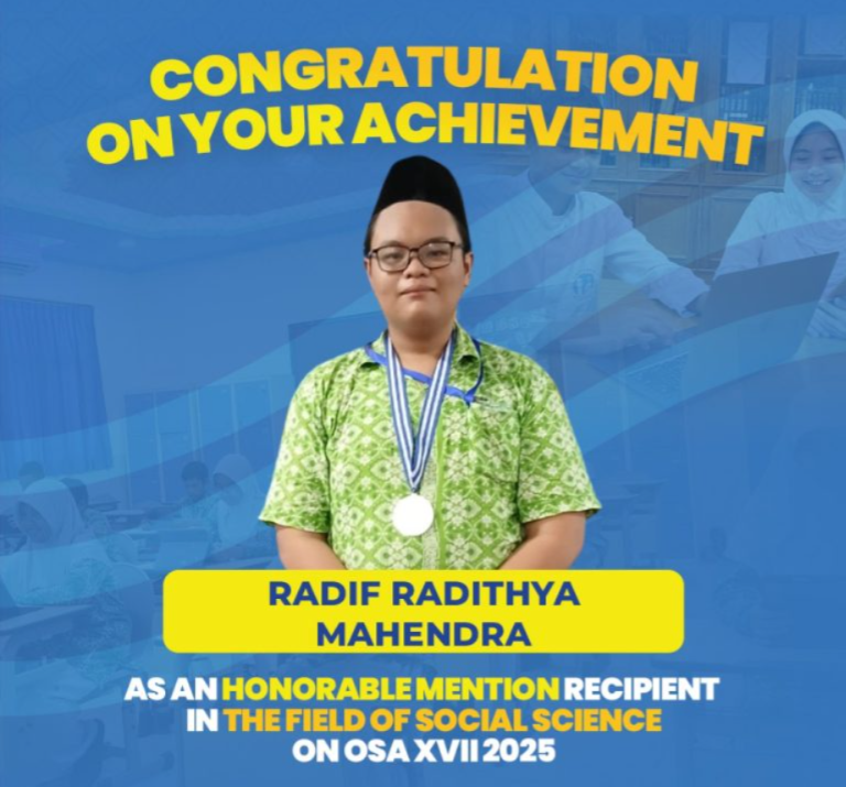 Radif Radithya Mahendra Wins a Special Award in Social Sciences at the Olympiad of Science Al Azhar (OSA) XVII 2025