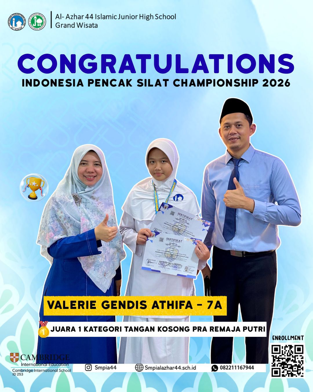 Valerie Gendis Athifa Wins Pencak Silat Championship