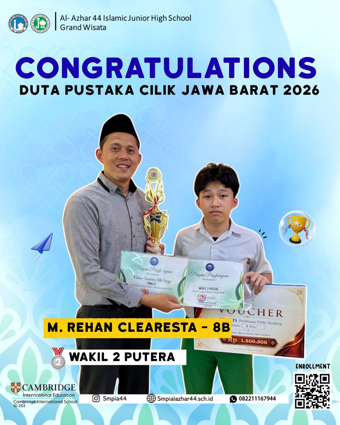 M. Rehan Clearesta Wins 2nd Runner-Up Duta Pustaka